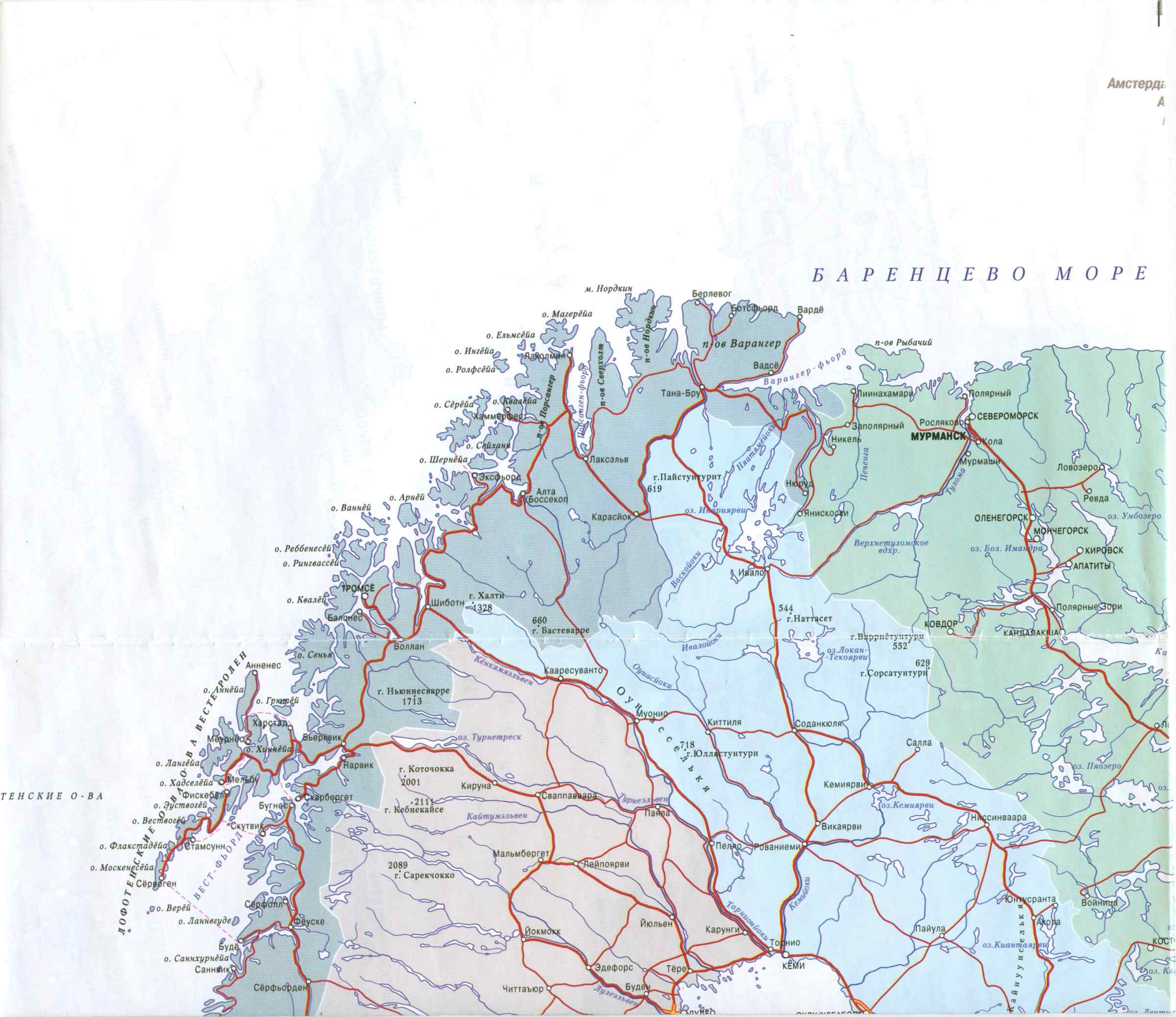  Карта автодорог Европы 1см:45км. Большая подробная карта автодорог Европы на русском языке, B0 - 