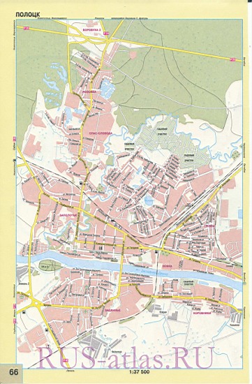Карта Пинска. Крупномасштабная карта города Пинск, Белоруссия