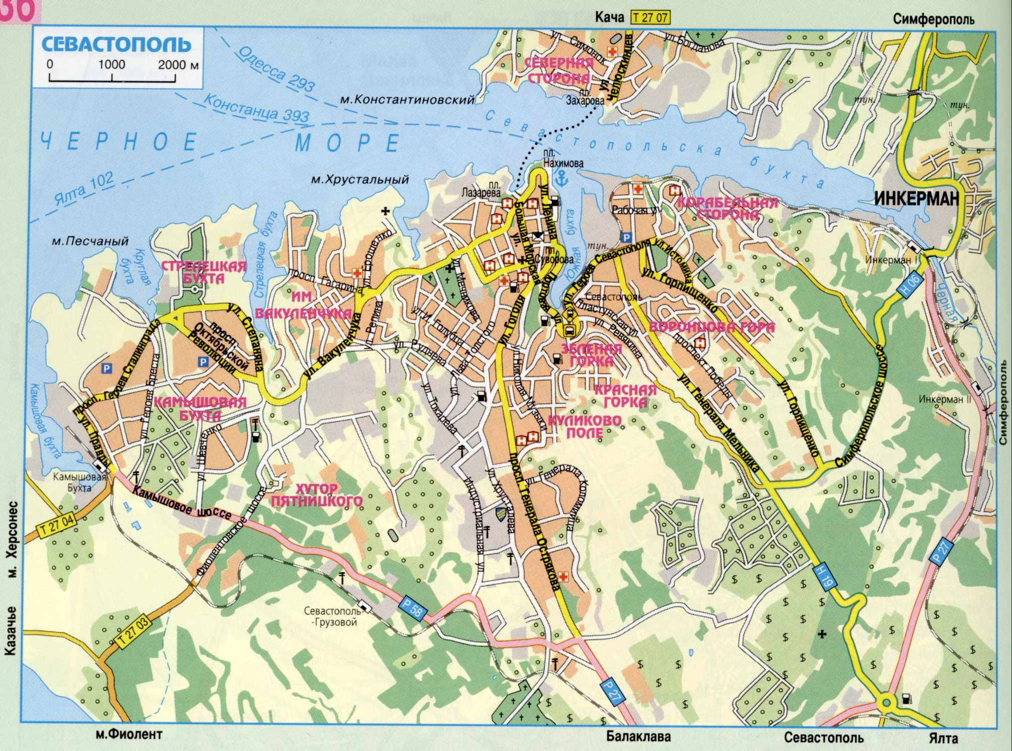 Карта улиц города Севастополя