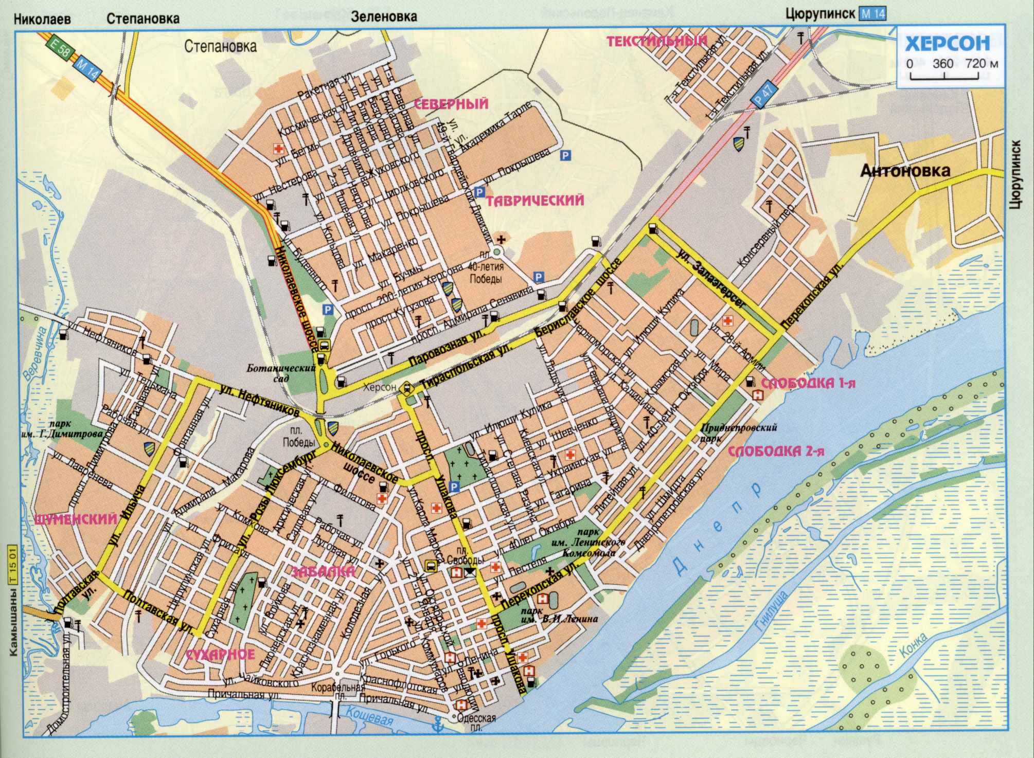 Карта улиц Херсона