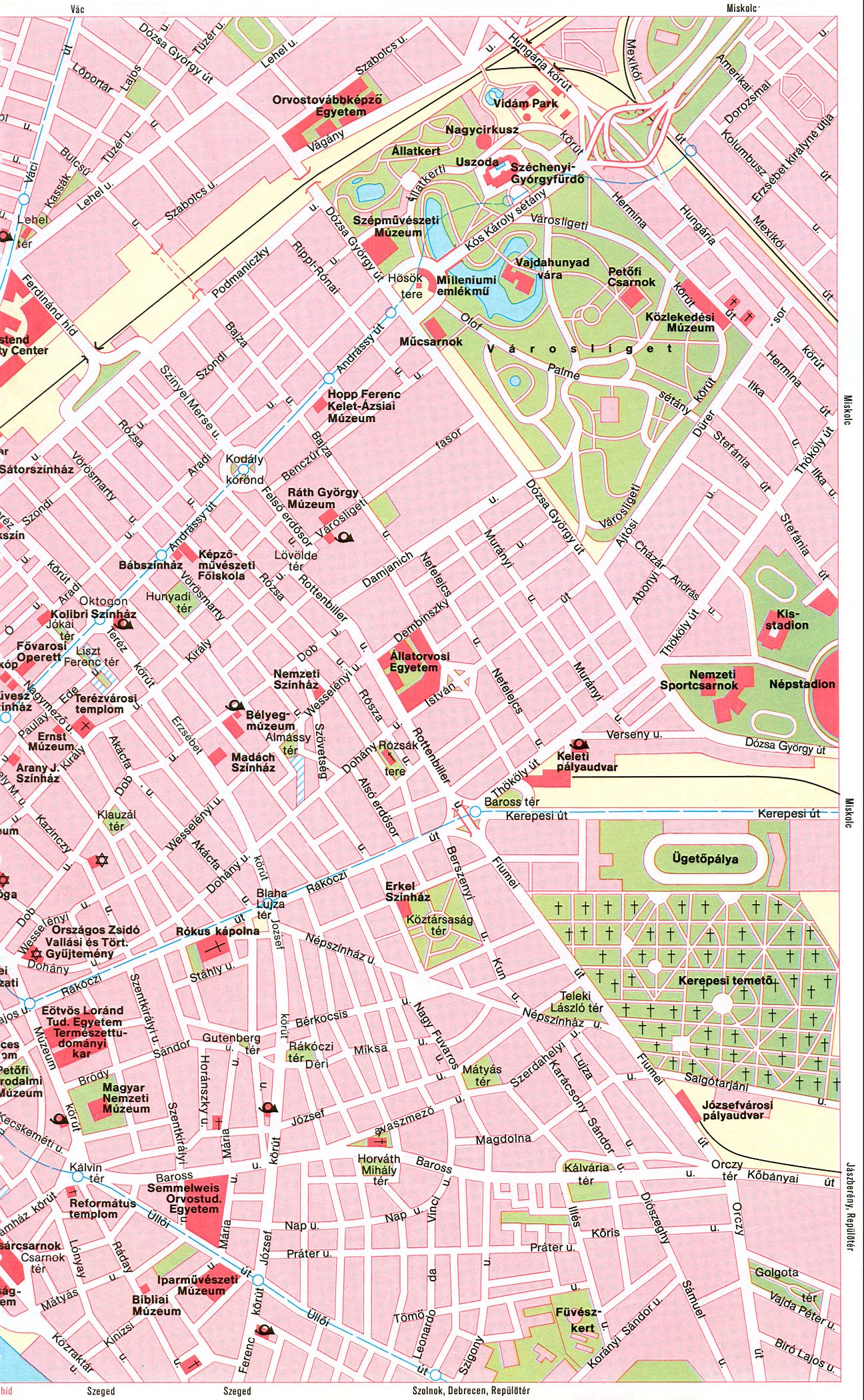 Венгрия. Карта Будапешта. Большой крупномасштабный план-карта столицы Венгрии города Будапешт.. Скачать бесплатно карту , B0 - 